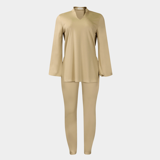 Relaxed Long Tunic Top with Stretch Leggings